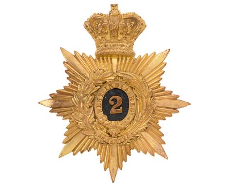 2nd West India Regiment Victorian Officer's helmet plate badge c. 1881-1901.  A good scarce gilt crowned star mounted with la