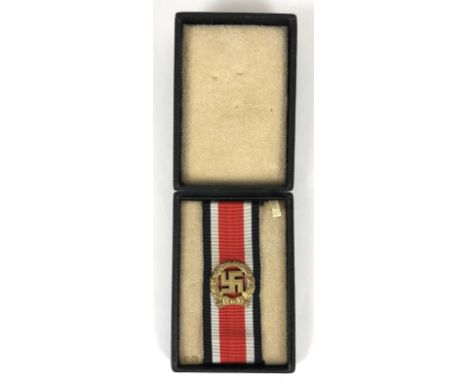 German Third Reich WW2 Heer, Honour Roll Clasp of the Army.  Fine rare die-stamped burnished gold plated example. Swastika, w