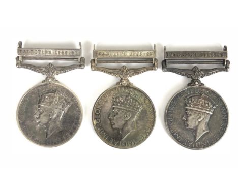 Army Pioneer Corps 3 x General Service Medals, clasp PALESTINE1945-1948. Awarded to AS.9547 PTE M,MONATSA APC ... AS 11774 CP