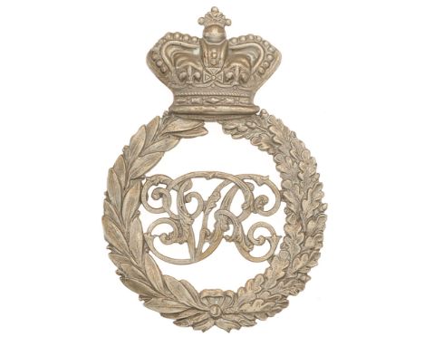 Cape Rural Police South African Boer War Victorian helmet plate badge.  Good scarce die-stamped white metal crowned sprays of