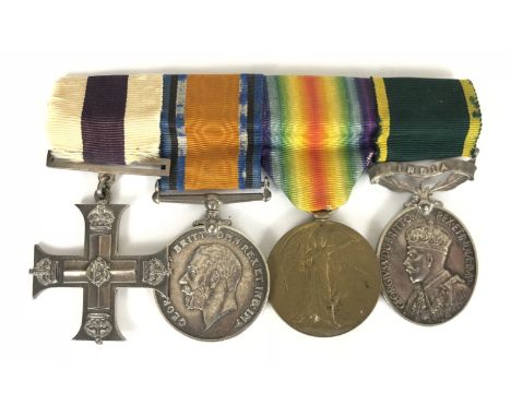WW1 4th Bn 1918 Military Cross Group of 4 Medals. Awarded to Lieutenant Guy Lambie Jack MC, during the closing stages of the 