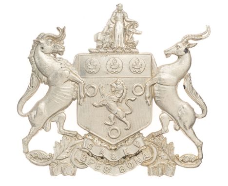 Cape Artillery and Engineer Volunteers Victorian South African helmet plate badge c. 1891-97.  Good scarce British made die-s