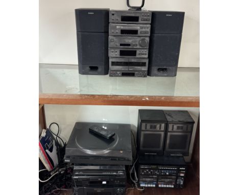 A Sony MHC-3600 separates including an FM Stereo Timer Tuner, a compact disc player,  tape deck speakers etc together other S