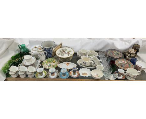 A Sutherland china part tea service together with Rosenthal cabinet cups and saucers, Bradford Exchange bird plates, Portmeir