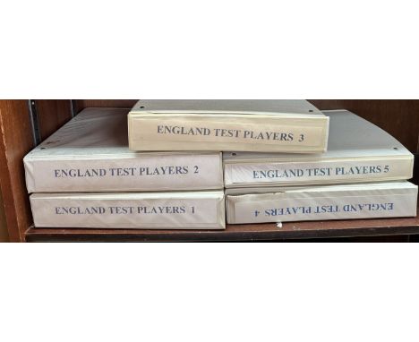 Cricket Autographs - five albums containing photographs and autographs of England Test players including Sir Leonard Hutton, 