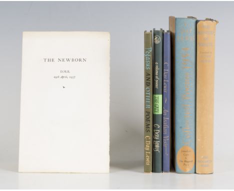 DAY-LEWIS, Daniel. - Cecil DAY-LEWIS. The Newborn. [London:] Favil Press, 1957. Limited edition, this being number 31 of 200 