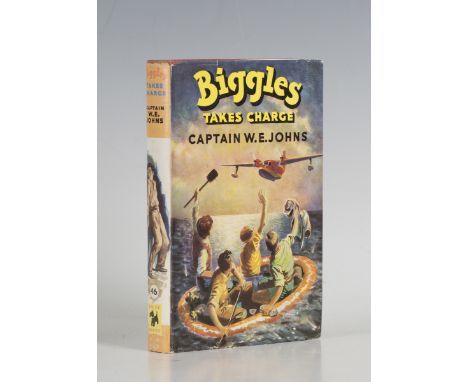 JOHNS, Captain W.E. Biggles Takes Charge. Leicester: Brockhampton Press, 1956. First edition, 8vo (184 x 113mm.) Colour front