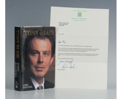HONG KONG. - John RENTOUL. Tony Blair. London: Little, Brown and Company, 1995. First edition, signed by Tony Blair and with 
