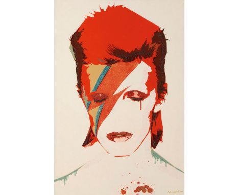 •BOB COSFORD (Contemporary) 'Aladdin Sane' A portrait of David Bowie after the album artwork for Bowie's 1973 album 'Aladdin 