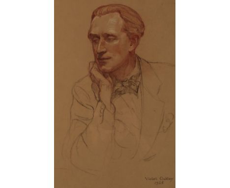 VIOLET OAKLEY (1874-1960) Portrait of Maxwell Ashby Armfield (1881-1972) depicted half-length, his chin resting on his right 