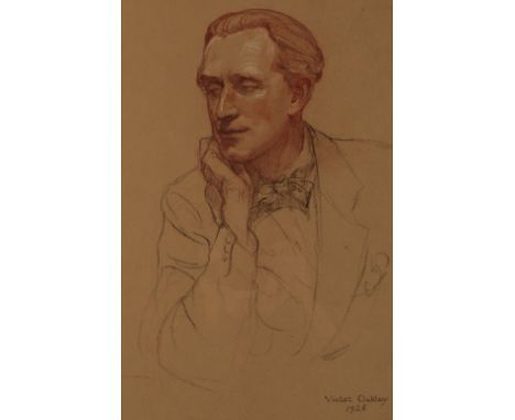 VIOLET OAKLEY (1874-1960) Portrait of Maxwell Ashby Armfield (1881-1972) depicted half-length, his chin resting on his right 