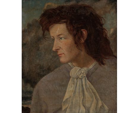 •MAXWELL ASHBY ARMFIELD (1881-1972) 'Wind on the Heath' a head and shoulders portrait of John Michell, circa 1970, monogramme
