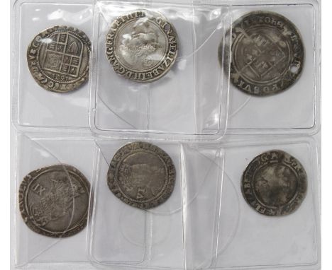 Small group of English hammered silver, Edward VI Fine Issue shilling, holed NF/F, Elizabeth I sixpence, Spink 2560 holed, sc