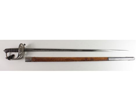 Sword: An 1827 Pattern Rifle Officers sword. Wirebound fishskin hilt. Blade 33". Ricasso etched 'Moss Bros &amp; Co. Ltd. 20 