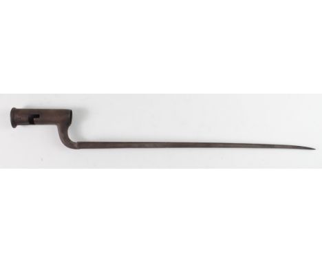 Bayonet: Brown Bess socket bayonet. Triangular blade 17" marked Crown over 29, long socket marked 'I' over '25'. Overall good