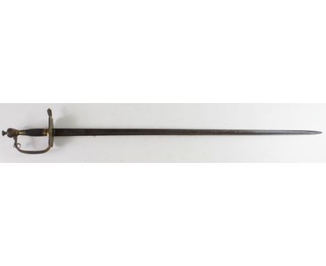 Sword: 1796 type Pattern heavy Cavalry officers dress sword. Straight fullered  blade 29". "D" Knucklebow with URN Pommel. Wi