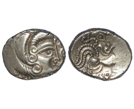 Celtic Coriosolities silver stater, Ogmios and Boar, wt.6.56g. with Chris Rudd ticket and packet, Ex. Polish Collection, 1930