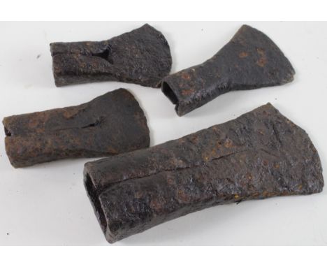 Iron Age Celtic axe heads collection of four various sizes.&nbsp; -&nbsp; Brian Lawrence Collection