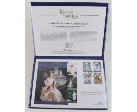 Sovereign 2002 "Shieldback" BU in a "Westminster" first day cover folder