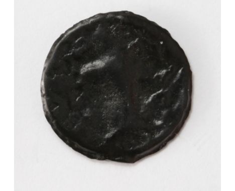 Ancient British, Celtic, cast potin unit, 120-100 B.C., Thurrock Type, Head left / Bull butting left, Spink 62 with packet an