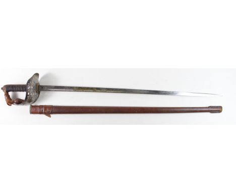 Sword: 1897 Pattern GRI Infantry Officers sword (Geo V for Indian Army). Blade: 32.5". Ricasso marked: 'Walter Locke &amp; Co