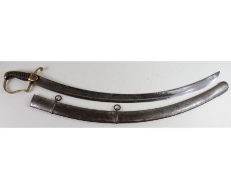 Sword: A fine 1796 Pattern Cavalry Officers sword. Etched blade 30" with Stands of Arms and William IV Cypher. Blade in beaut