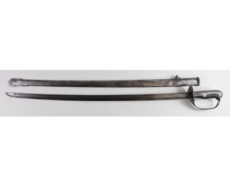 Sword: Japanese Cavalry Troopers sword Pattern 1886/7. Steel &amp; wooden grip with broad hatching (hand worn). Blade 30" wit