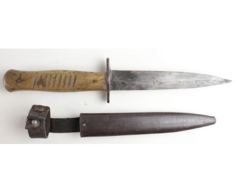 German WW1 trench knife in its correct scabbard.