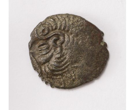 Celtic, British import, Armorican, billon quarter stater, Spink 20, scarce and Ex. Quebec Collection, sold with an old ticket