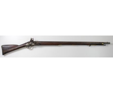 India Pattern Brown Bess. Barrel 38". GR Proofs to barrel. Swan neck cock. Musket 'Windus's Pattern' manufactured c1771-1818.