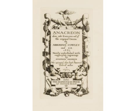 Nonesuch Press.- Marvell (Andrew) Miscellaneous Poems, one of 850 copies, portrait, original boards, corners and spine ends a