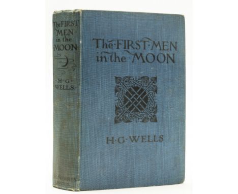 Wells  (H.G.) The First Men in the Moon, first English edition, frontispiece and 11 plates, previous owner's ink signature an