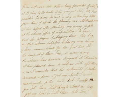 Congregational Sermons.- Melvill (Elizabeth) Sermon book, manuscript, 147pp., original vellum, yellowed and soiled, lettered 