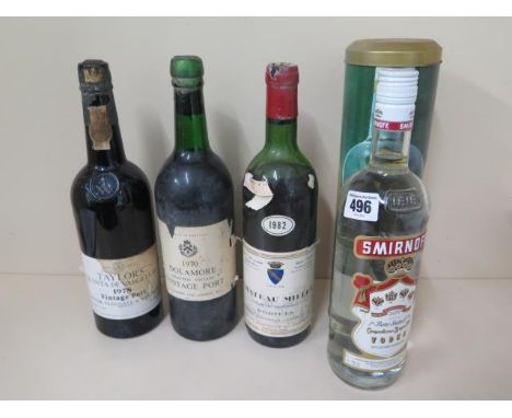 A 75cl bottle of Taylors Quinta De Vargellas 1978 vintage port, a bottle of 1970 Dolamore vintage port, corks intact, foil of
