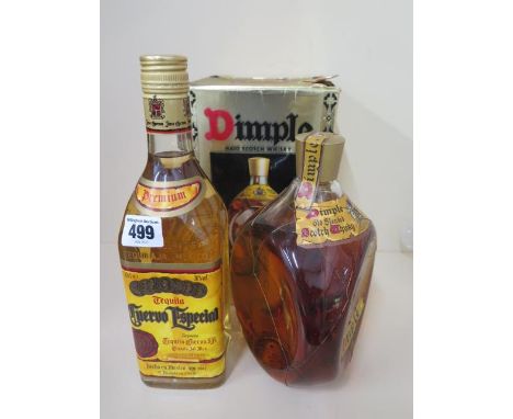 A Haigh Dimple Scotch whisky boxed with one bottle of Tequila 
