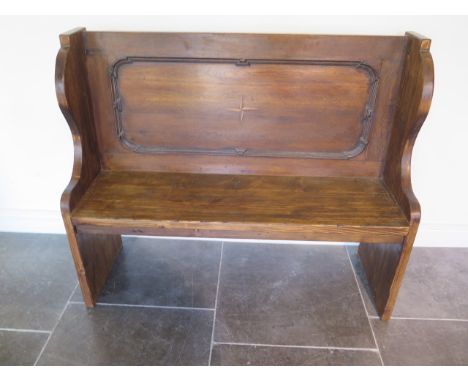 A new rustic pine hall bench incorporating some old timber, 100cm tall x 120cm x 40cm, made by a local craftsman to a high st