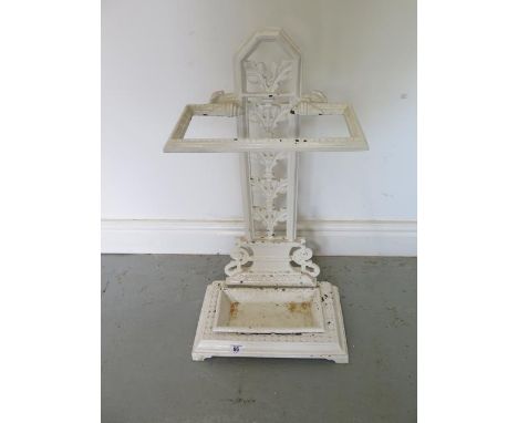 A painted cast iron stick stand, 66cm x 36cm x 21cm 