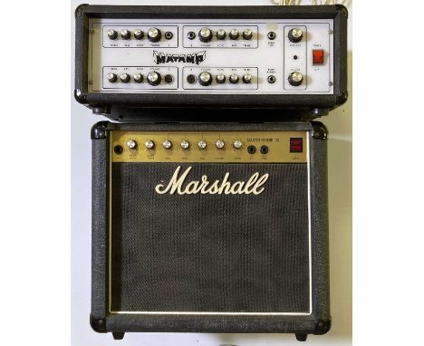 A Marshall master reverb 30 amplifier (model 5203) and a Matamp amp head (Serial no. 5203). Untested.COLLECTION OR PRIVATE CO