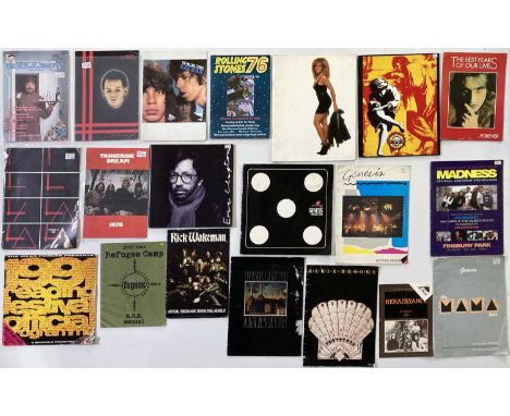 20 assorted programmes/magazines to include: Rolling Stones 1976 magazine, Gary Numan programme with ticket stub, the Who 197