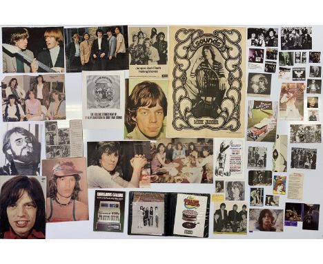 C 1970s record promotional ephemera to include: two Decca complete Rolling Stones catalogues, a printed card with image of th