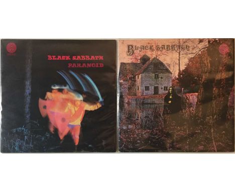 BLACK SABBATH - BLACK SABBATH/PARANOID LPs (EARLY UK VERTIGO 'BIG SWIRL' COPIES). Cracking bundle of 2 x early UK Vertigo 'bi