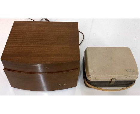 A Pye Black Box vintage record player and a Vintage Grundig TK23 reel to reel tape recorder.