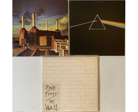 PINK FLOYD - STUDIO LPs. Smart bundle of 3 x original/early pressing LPs from Floyd. Titles are The Wall (UK, SHDW 411, A-2U/