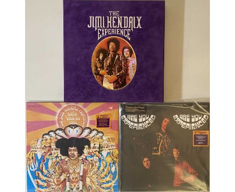 JIMI HENDRIX - 2000s LP RELEASES (WITH BOX SET). Terrific quality selection of 3 x LP releases from Buster including a lovely