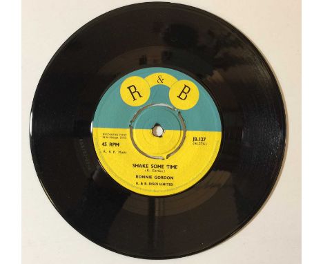 RONNIE GORDON - SHAKE SOME TIME/COMIN' HOME 7" (ORIGINAL UK COPY - R&amp;B RECORDS JB 127). Monster double header from Ronnie