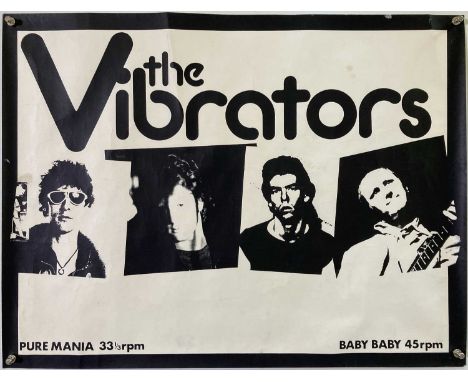 An original poster c 1977 advertising The Vibrators 'Pure Mania' - with a blank space at the bottom of the poster left for us