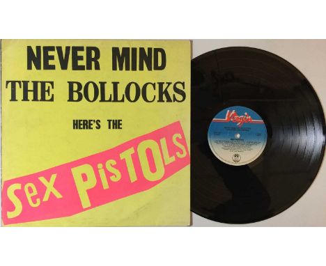 SEX PISTOLS - NEVER MIND THE BOLLOCKS LP (BLANK BACK - V2086). A wicked Pistols LP rarity with this early copy of Never Mind 