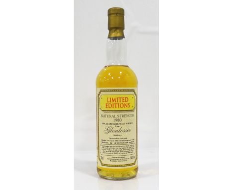 GLENLOSSIE 1980 - BLACKADDERA limited edition bottling of Glenlossie 1980 Natural Strength Single Malt Scotch Whisky from Bla