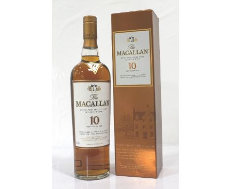 MACALLAN 10YO SHERRY CASKA bottle of the Macallan 10 Year Old Single Malt Scotch Whisky matured in Sherry Oak Casks.  700ml. 