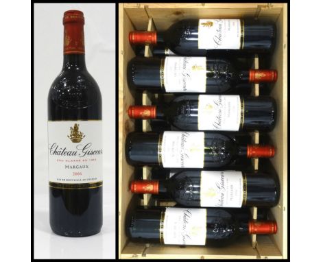 CHATEAU GISCOURS MARGAUX 2006A case of 12 bottles of Chateau Giscours Margaux 2006 Vintage.  750ml.  13% abv.  All with good 